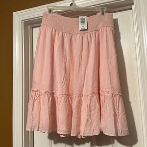Pink Smock Ruffle Skirt (with Pockets)